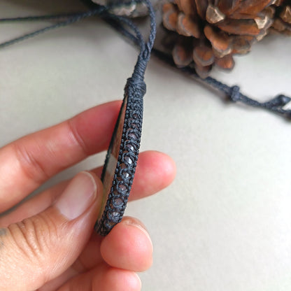 Moss Agate Macrame Necklace | Pendant size 6 cm