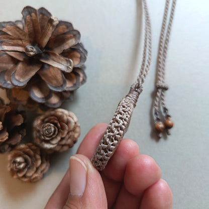 Ammonite Fossil Macrame Necklace | Pendant size 5.2 cm