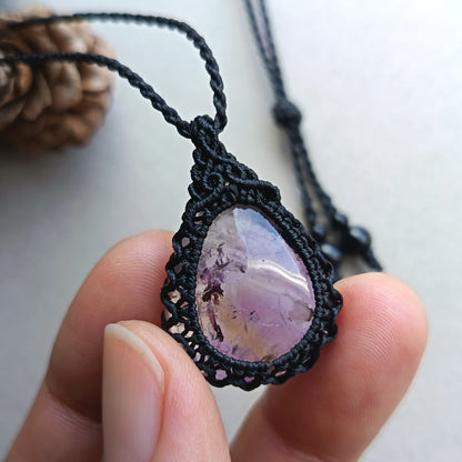 Ametrine Macrame Necklace | Pendant size 3.5 cm