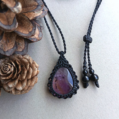 Ametrine Macrame Necklace | Pendant size 3.5 cm