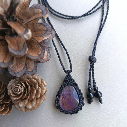 Ametrine Macrame Necklace | Pendant size 3.5 cm