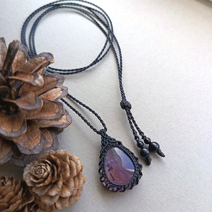 Ametrine Macrame Necklace | Pendant size 3.5 cm