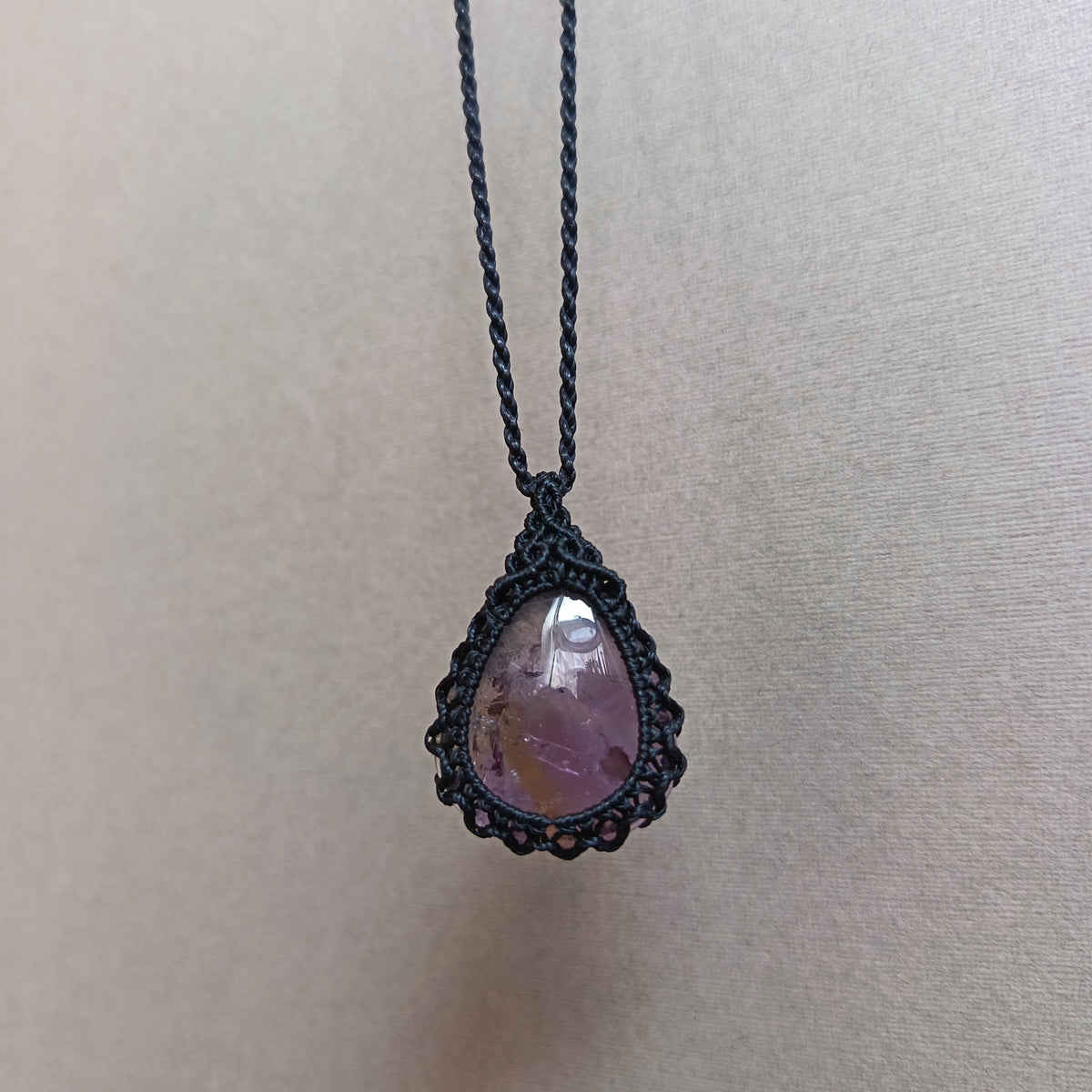 Ametrine Macrame Necklace | Pendant size 3.5 cm