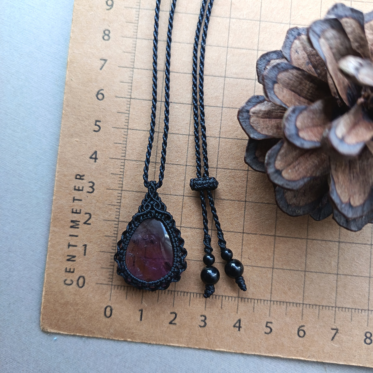 Ametrine Macrame Necklace | Pendant size 3.5 cm