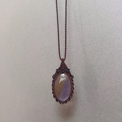 Ametrine Macrame Necklace | Pendant size 4.5 cm