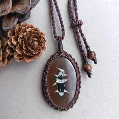 Septarian Macrame Necklace | Pendant size 5.5 cm