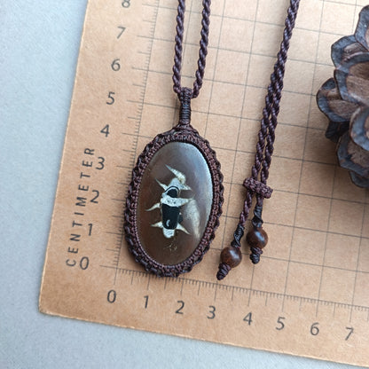 Septarian Macrame Necklace | Pendant size 5.5 cm
