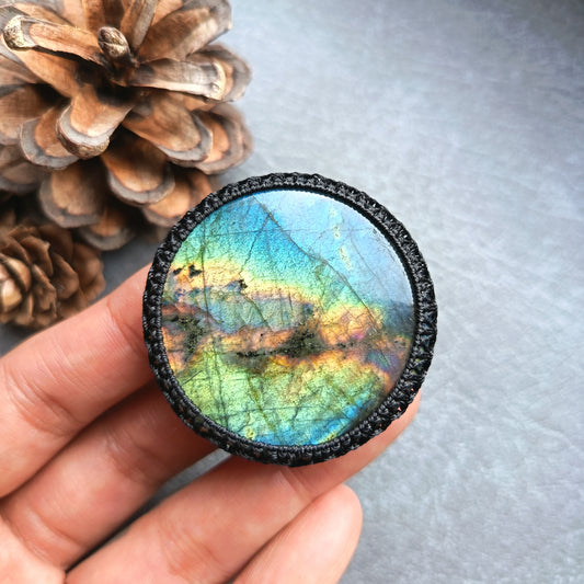 Macrame wrapped stone - Labradorite | The Sunset