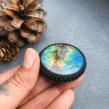 Macrame wrapped stone - Labradorite | The Sunset